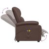 Power Lift Massage Recliner Brown Faux Leather