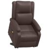 Power Lift Massage Recliner Brown Faux Leather