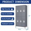 6 Door 72"H Metal Lockers With Lock for Employees,Storage Locker Cabinet for Home Gym Office School Garage,Gray