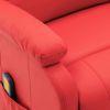 Massage Recliner Red Faux Leather