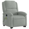 Stand up Massage Recliner Chair Light Gray Velvet