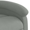 Stand up Massage Recliner Chair Light Gray Velvet