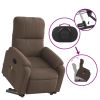 Electric Stand up Massage Recliner Chair Brown Microfiber Fabric