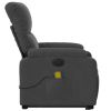 Electric Stand up Massage Recliner Chair Dark Gray Microfiber Fabric