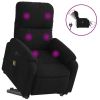 Electric Stand up Massage Recliner Chair Black Microfiber Fabric