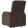 Electric Stand up Massage Recliner Chair Brown Microfiber Fabric