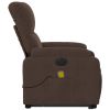 Electric Stand up Massage Recliner Chair Brown Microfiber Fabric