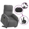 Electric Stand up Massage Recliner Chair Dark Gray Microfiber Fabric