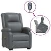 Power Lift Massage Recliner Anthracite Faux Leather