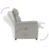 Massage Recliner Light Gray Faux Suede Leather