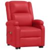 Power Lift Massage Recliner Red Faux Leather