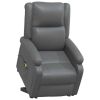 Power Lift Massage Recliner Anthracite Faux Leather