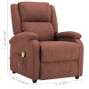 Massage Recliner Brown Fabric