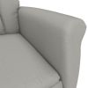 Massage Recliner Light Gray Faux Suede Leather