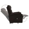 Power Lift Massage Recliner Dark Brown Fabric