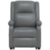 Power Lift Massage Recliner Anthracite Faux Leather