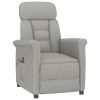 Massage Recliner Light Gray Faux Suede Leather