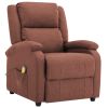 Massage Recliner Brown Fabric