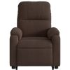 Electric Stand up Massage Recliner Chair Brown Microfiber Fabric