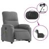 Electric Stand up Massage Recliner Chair Dark Gray Microfiber Fabric