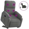 Electric Stand up Massage Recliner Chair Dark Gray Microfiber Fabric