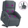 Stand up Massage Recliner Chair Dark Gray Velvet