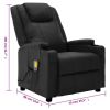 Massage Recliner Black Faux Leather