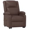 Power Lift Massage Recliner Brown Faux Leather