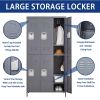 6 Door 72"H Metal Lockers With Lock for Employees,Storage Locker Cabinet for Home Gym Office School Garage,Gray