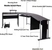 71" L-Shaped Gaming Desk -Large Desktop 22" Wide Wood Curved Corner Desk -Sturdy Computer Desks PC Laptop Table Workstation