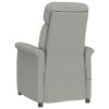 Massage Recliner Light Gray Faux Suede Leather