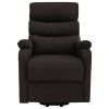 Power Lift Massage Recliner Dark Brown Fabric