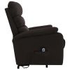 Power Lift Massage Recliner Dark Brown Fabric