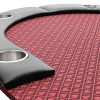 INO Design 96" Oval Red Surface Texas Holdem Casino Game Poker Table with Detachable Armrest Chip Tray