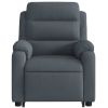 Electric Stand up Massage Recliner Chair Dark Gray Velvet