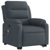 Electric Stand up Massage Recliner Chair Dark Gray Velvet