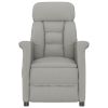 Massage Recliner Light Gray Faux Suede Leather