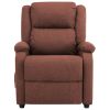 Massage Recliner Brown Fabric