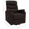 Power Lift Massage Recliner Dark Brown Fabric