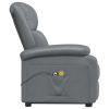 Power Lift Massage Recliner Anthracite Faux Leather