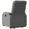 Electric Stand up Massage Recliner Chair Dark Gray Microfiber Fabric