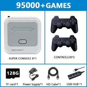 Retro Game Box Super Console X Video Game Console For PSP/PS1/MD/N64 WiFi Support HD Out Built-in 50 Emulators With 90000+Games (Color: SX-128G-706W-2)