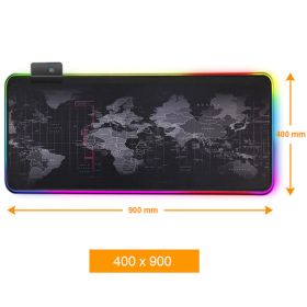 RGB Mouse Pad Gaming Mousepad Gamer Large Desk Backlit Mats Computer Led Carpet Surface For The Mause Ped Xl Deskpad Protector (Color: RGB 400 x 900 mm)