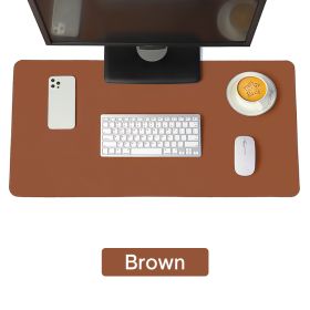 Large Size Office Desk Protector Mat PU Leather Waterproof Mouse Pad Desktop Keyboard Desk Pad Gaming Mousepad PC Accessories (Color: Brown)