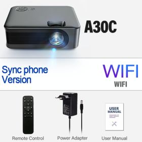 Projector Smart TV WIFI Portable Home Theater Cinema Battery Sync Phone Beamer LED Projectors for 4k Movie A30 Series (Ships From: China)