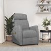 Massage Recliner Light Gray Fabric