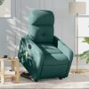 Electric Stand up Massage Recliner Chair Dark Green Fabric