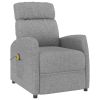 Massage Recliner Light Gray Fabric