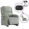 Electric Stand up Massage Recliner Chair Light Gray Velvet