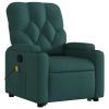 Stand up Massage Recliner Chair Dark Green Fabric